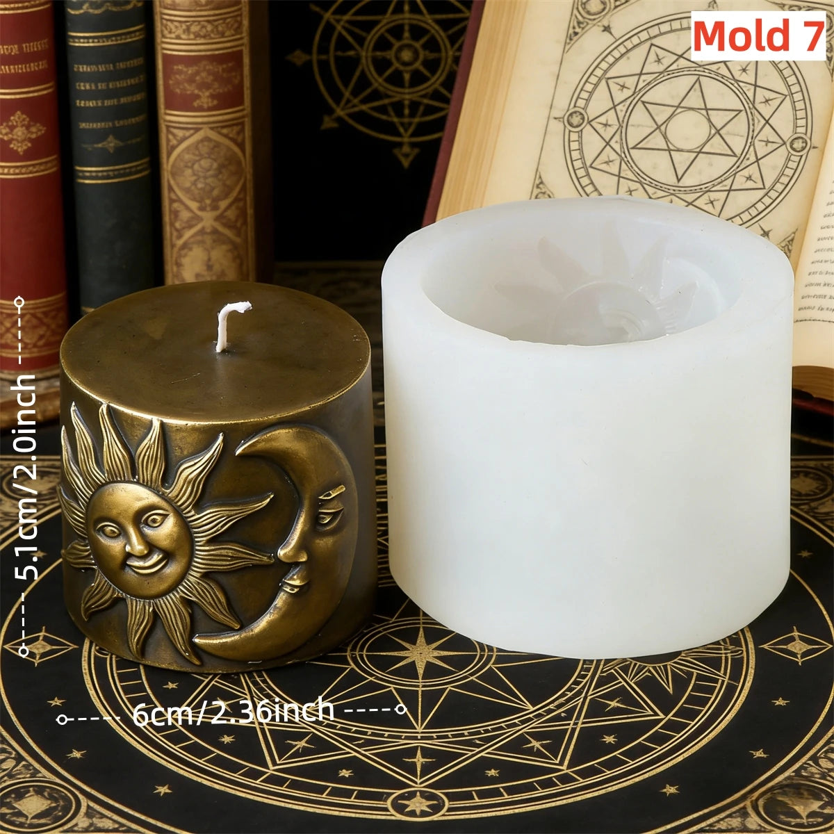Moon Cylinder Silicone Molds for Candle Making - 8 Variants
