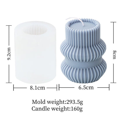 Stripe Pillar Silicone Mold for Candle Making