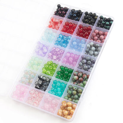 28 Colors - 8mm Round Crystal Beads with 1mm holes - Variety of Colors and Kits