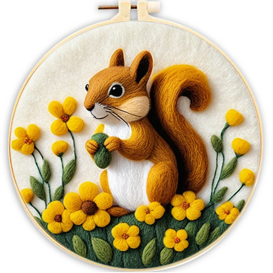 Funny Deer Fox Animal Needle Felting Kit Wool Felting Handmade Felt Needle Set Accessories Craft Paintings Gift