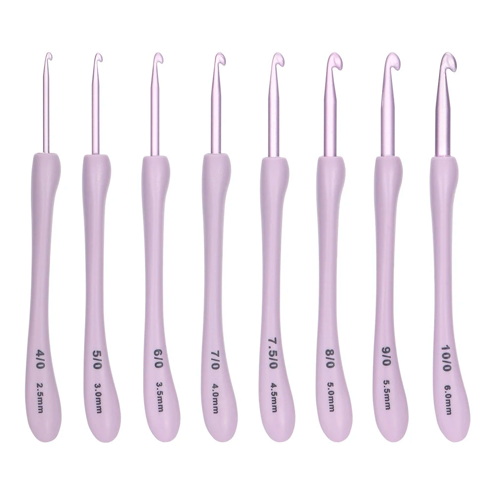 Purple Crochet Hooks Set - 8 Sizes