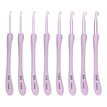Purple Crochet Hooks Set - 8 Sizes