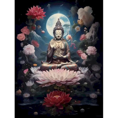 Diamond Painting Kit - Buddha, Bodhisattva Lotus Flowers