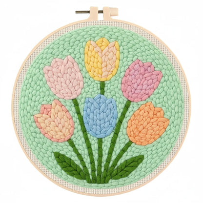 Flowers Punch Needle Kits - 20x20cm