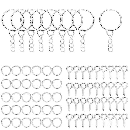 110/220Pcs Keychain - Open Jump Rings, Eye Pins for Epoxy Resin Key Chains
