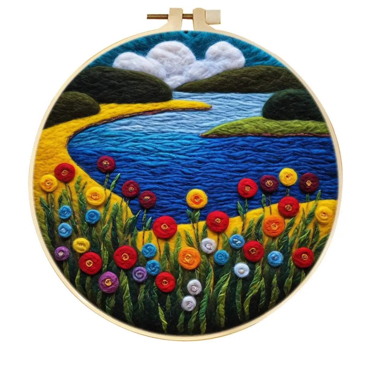 Landscape Wool Felting Kits For Adults-  Includes Embroidery Hoop Frame