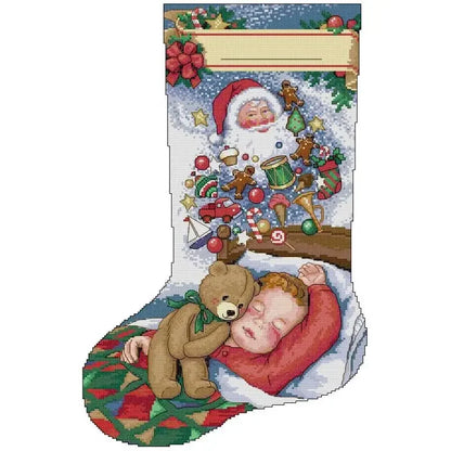 Christmas Stocking Cross Stitch Kits: 11, 14, or 16 CT