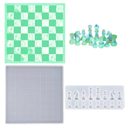 Chess Board and Chess Pieces Silicone Mold