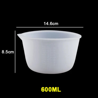30ML-1000ML Silicone Measuring Cups - Transparent for Epoxy Resin or Candle Making Projects