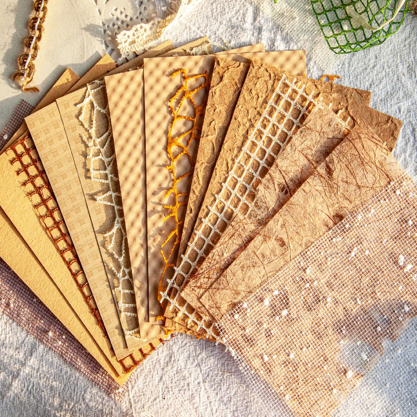 16 Sheets/pack Handmade Textured Paper for Scrapbooking, Collage