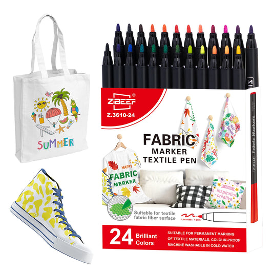 12 or 24 Colors Waterproof Fabric Marker Pens for cloth