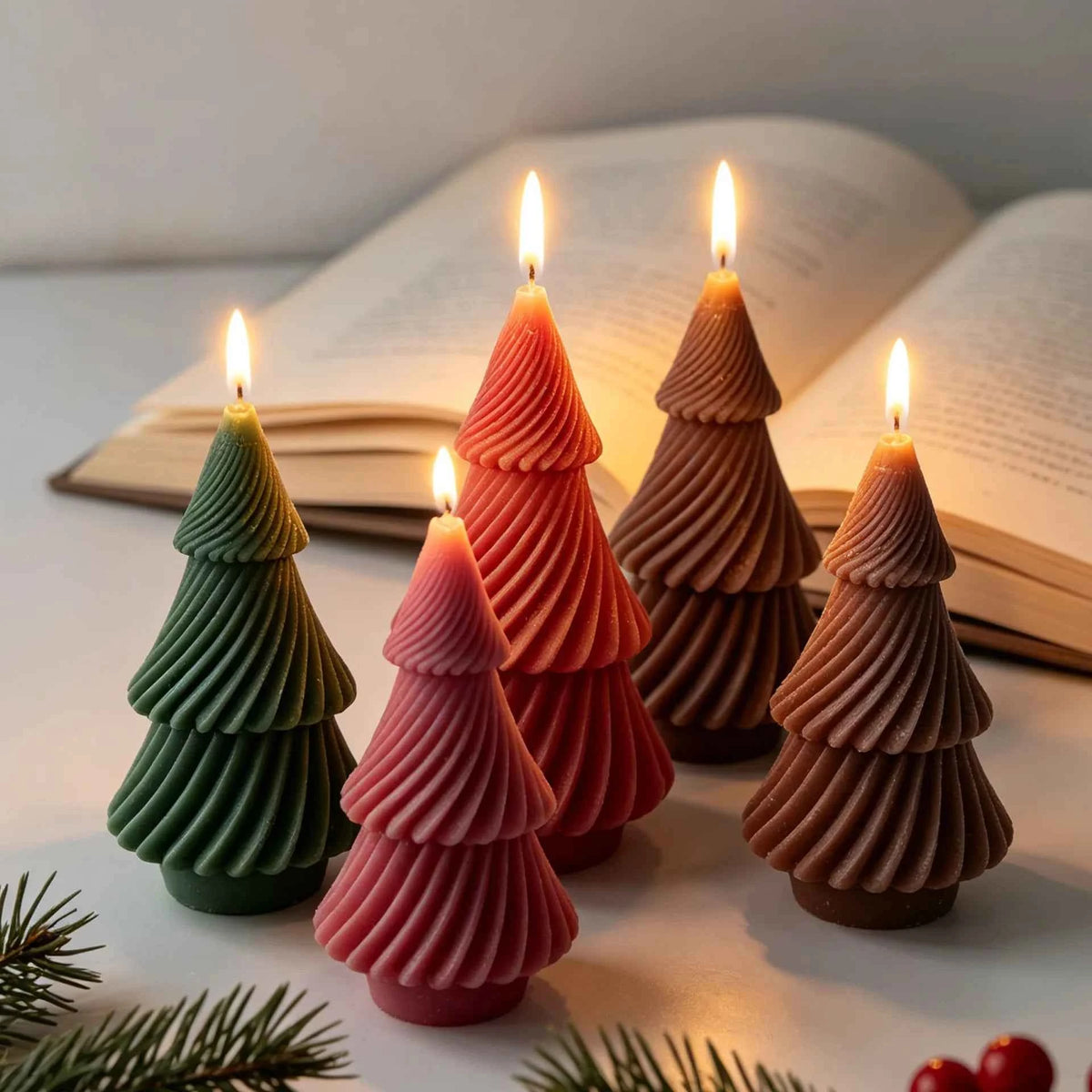 Origami Christmas Tree Silicone Candle Mold – 3 Sizes for Wax, Resin and Plaster
