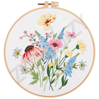 Butterfly, Animals and Flowers Embroidery Kits - 20x20cm