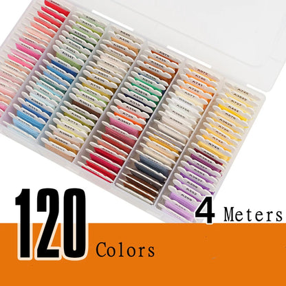 Cotton Embroidery Thread  40, 80, or 120 Color Sets With Organizer Box