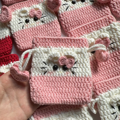 Crocheted Draw-stringed Pouch