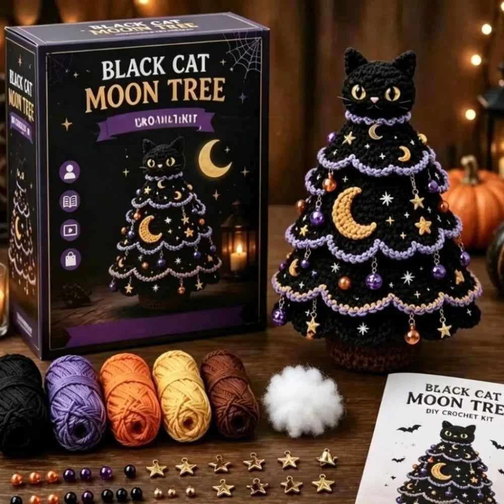 Halloween Crochet Kit – Beginner-Friendly Gothic Yarn Craft Starter Set