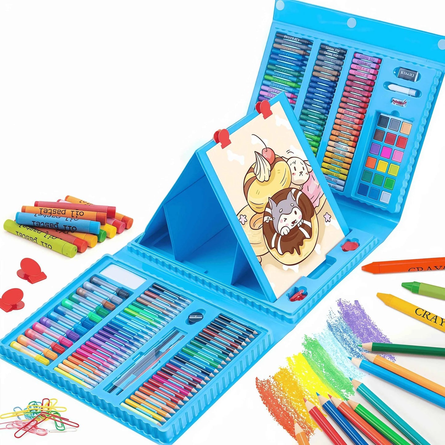 208 PCS Art Supplies Set Folds into a Carrying Case