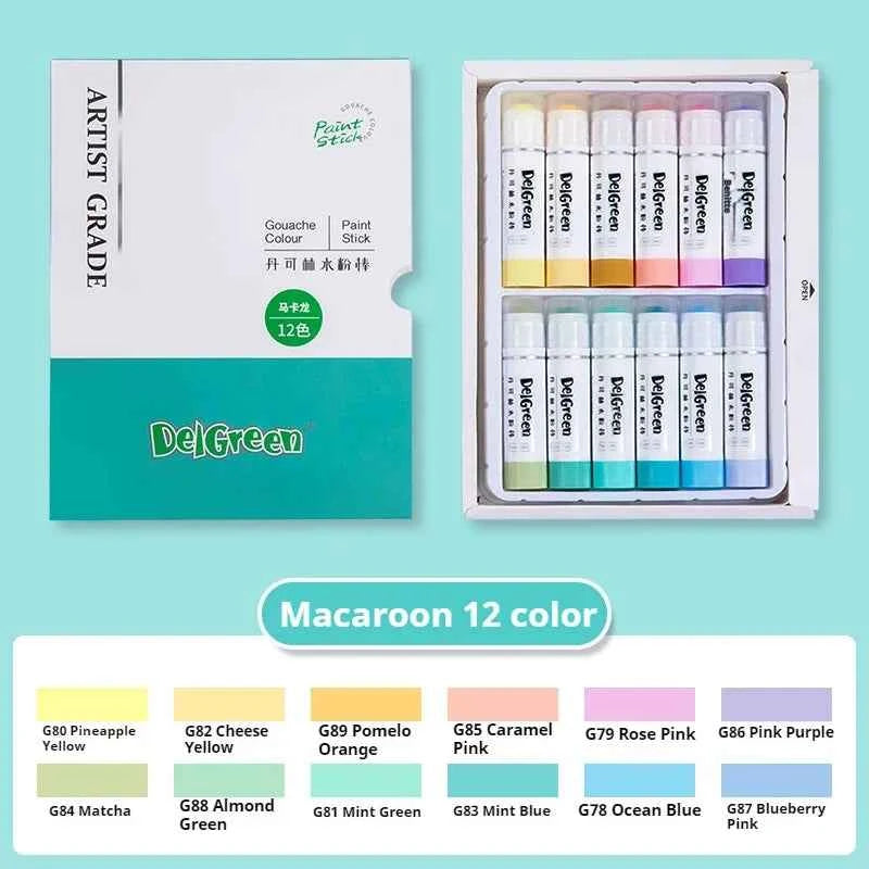 12, 18 or 24 Soft Washable Gouache Paint Stick Sets