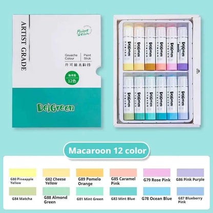 12, 18 or 24 Soft Washable Gouache Paint Stick Sets