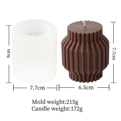Stripe Pillar Silicone Mold for Candle Making