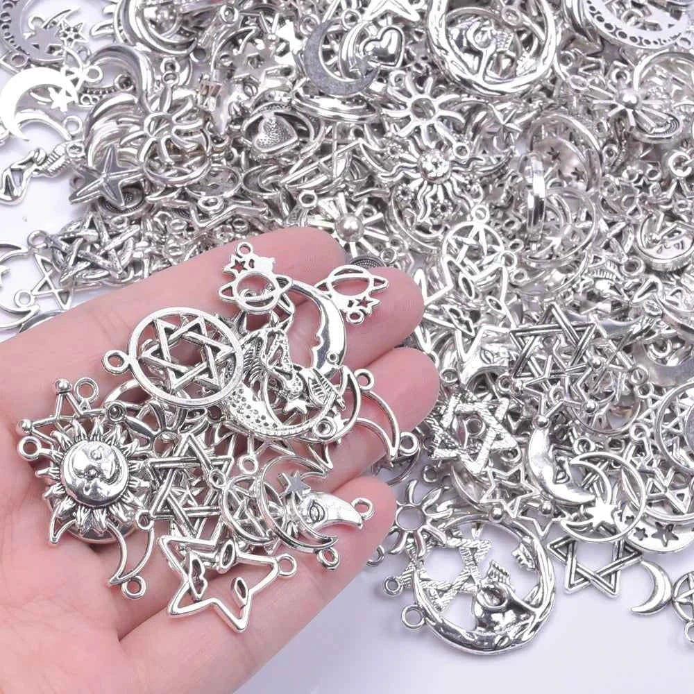 50pcs Random Mix Pendant Charms For Jewelry Making