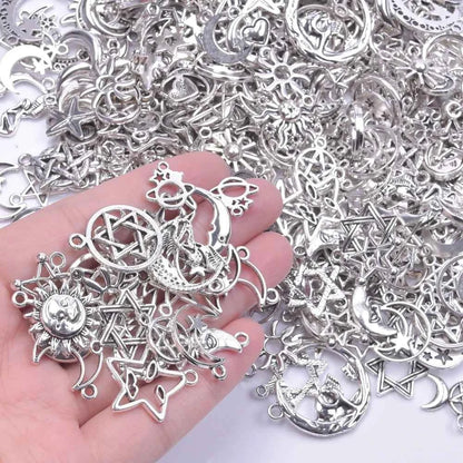 50pcs Random Mix Pendant Charms For Jewelry Making