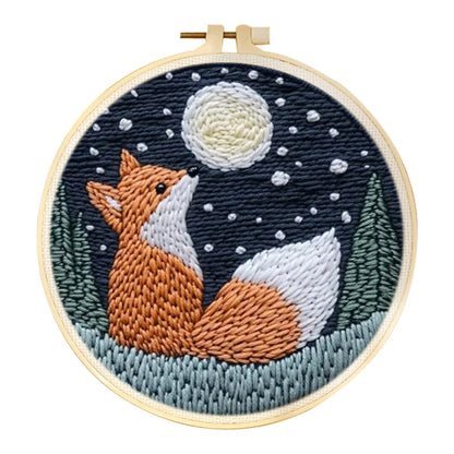 20x20cm Fox Punch Needle Embroidery Kits