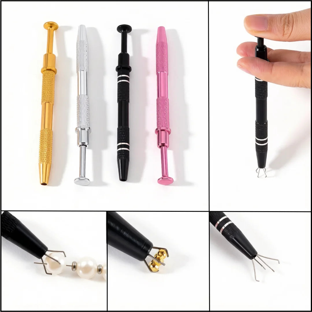 Bead Grabbing Tool with 4 Claw Tweezers - Jewelry Making Tool