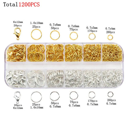 Various Jewelry Finding Kits for Making Earrings. Bracelets, Necklaces: Lobster Clasps, Open Jump Rings, Tools. Jewelry Making Supplies