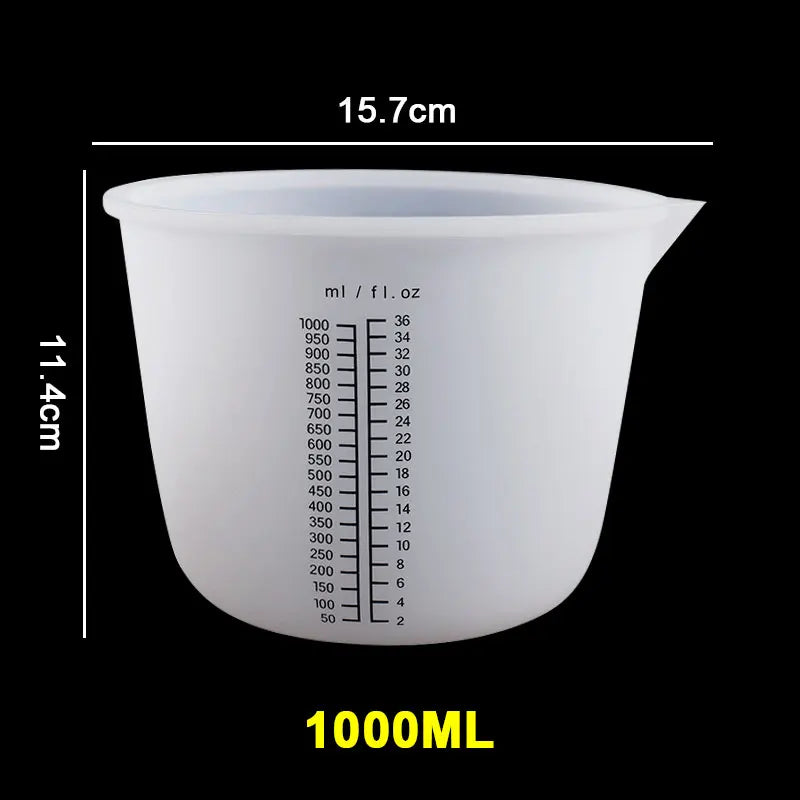 30ML-1000ML Silicone Measuring Cups - Transparent for Epoxy Resin or Candle Making Projects
