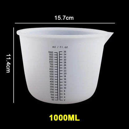 30ML-1000ML Silicone Measuring Cups - Transparent for Epoxy Resin or Candle Making Projects