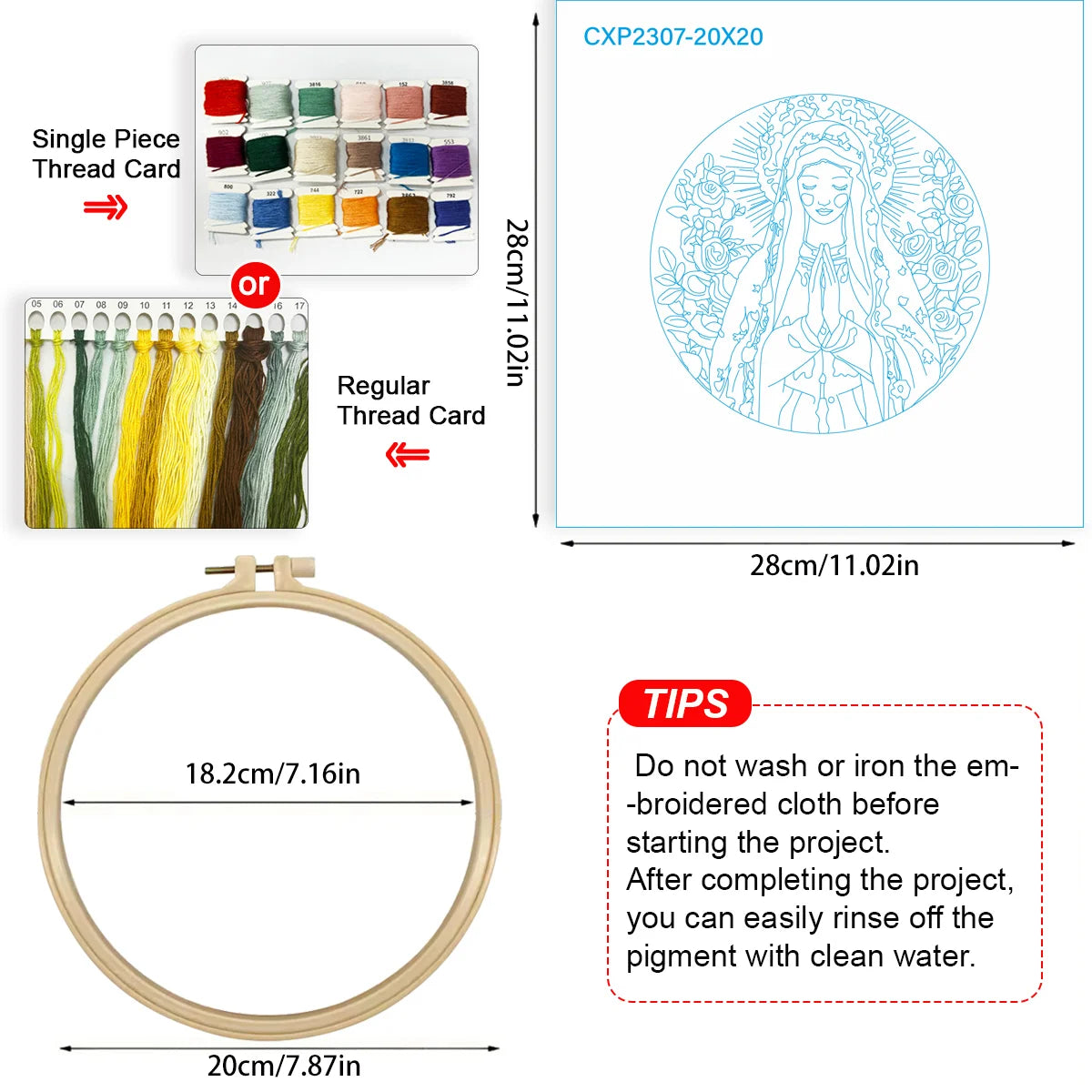 Religious Embroidery Kit - 15x15CM