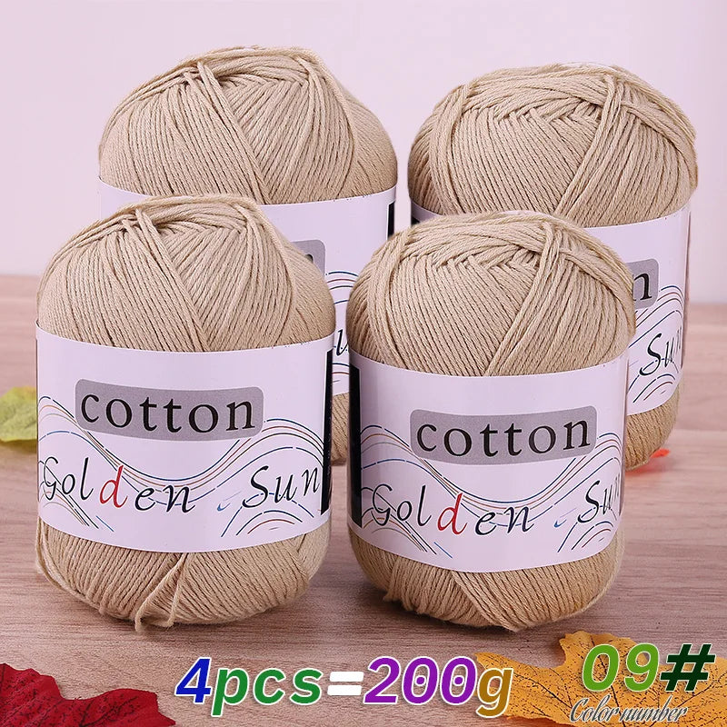 4 Pieces = 200g 100% Pure Cotton Yarn