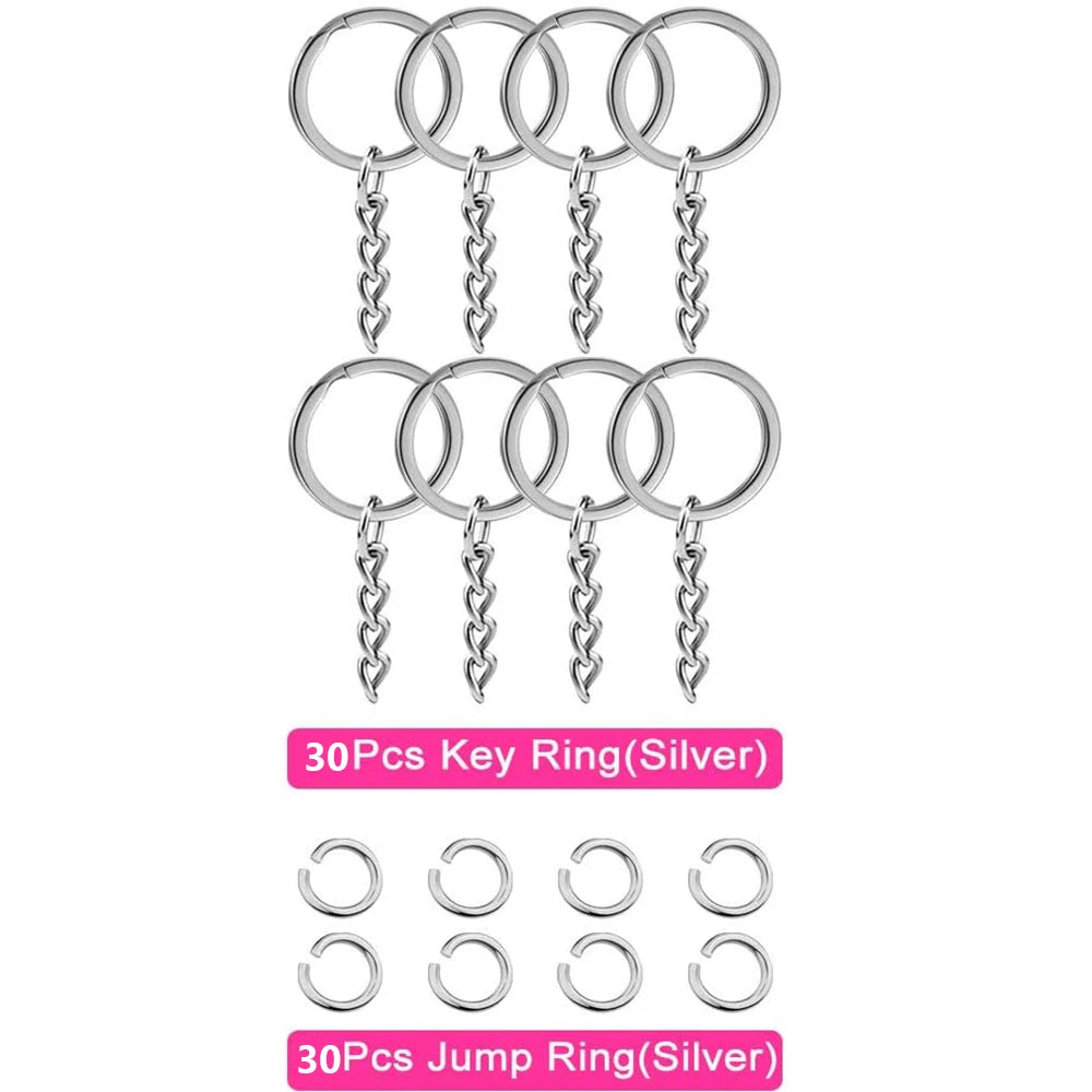 30 PCS Flat Key Chain Rings