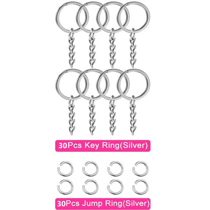 30 PCS Flat Key Chain Rings