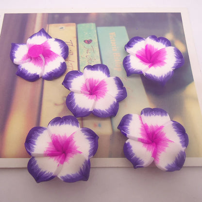10pcs/Lots 30mm Polymer Clay Plumeria Rubra Flower Charming Petal Hole Diy Earrings Pendants Necklace Jewelry Making Materials