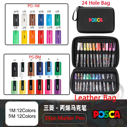 POSCA Multi-Color Marker Pen Set with case