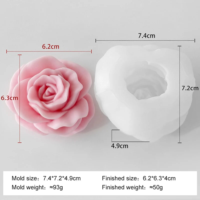 4 sizes of Flower Silicone Molds for Candle Making