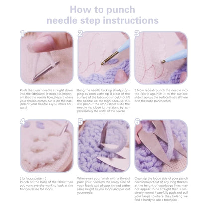 20x20cm Fox Punch Needle Embroidery Kits