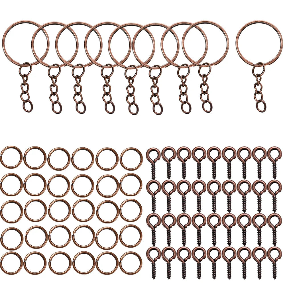 110/220Pcs Keychain - Open Jump Rings, Eye Pins for Epoxy Resin Key Chains