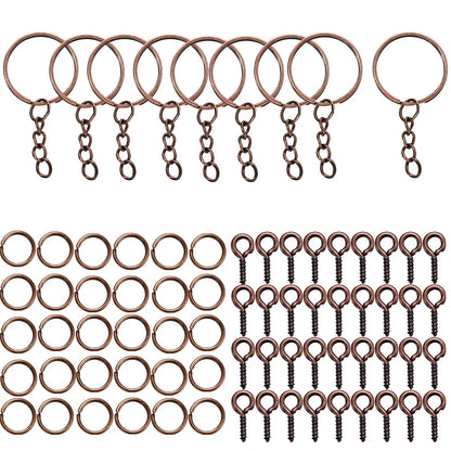 110/220Pcs Keychain - Open Jump Rings, Eye Pins for Epoxy Resin Key Chains