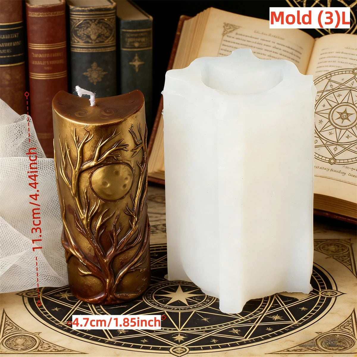 Moon Cylinder Silicone Molds for Candle Making - 8 Variants