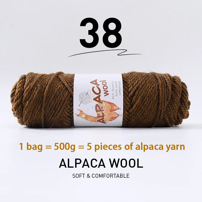 Brown 500g (5 pcs) of Alpaca Wool 