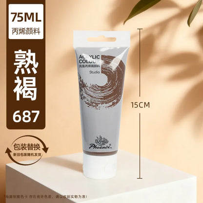 75ml Acrylic Paint Rich Pigments for Canvas. Wood, Watercolor or Multimedia Paper