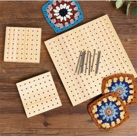 Wooden Crochet Block Plate Reusable