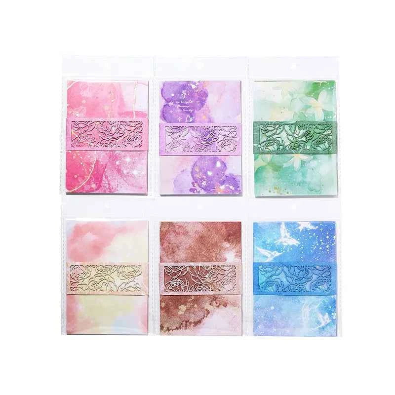 20pcs in each set - Colorful Decorative Papers in Pink, purple, green, yellow, brown and blue