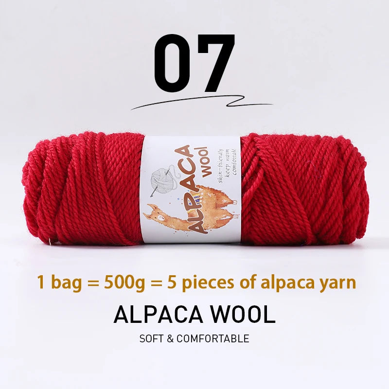 500g (5 pieces) High-Quality Alpaca Wool