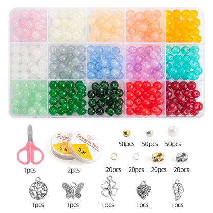 28 Colors - 8mm Round Crystal Beads with 1mm holes - Variety of Colors and Kits