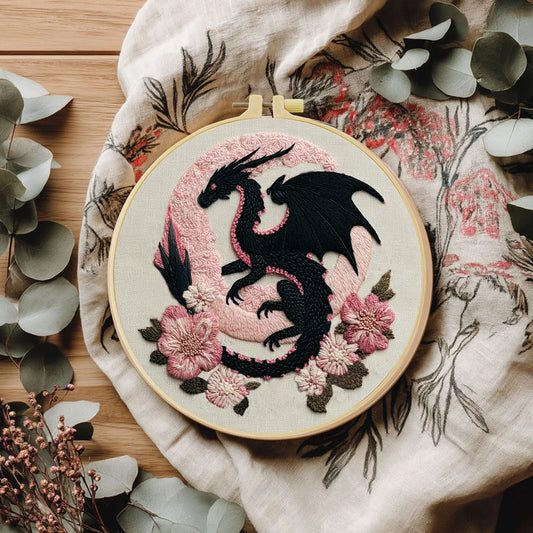 1pc 20X20CM/15X45CM Romance and Dragons Embroidery Starter Kit DIY Cross Stitch Sewing Art for Gift