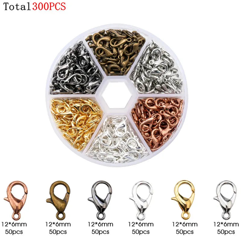 Various Jewelry Finding Kits for Making Earrings. Bracelets, Necklaces: Lobster Clasps, Open Jump Rings, Tools. Jewelry Making Supplies
